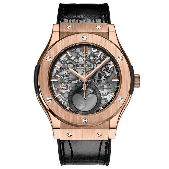 Swiss Luxury Replica Hublot CLASSIC FUSION AEROFUSION MOONPHASE KING GOLD 517.OX.0180.LR Watch